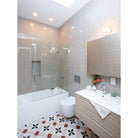 Swift shown with a Bone ceramic canopy and Bone Ceramic socket cup. Interior design by Casapa Management