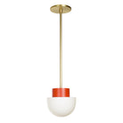Anni Pendant shown with a Brass rod and canopy and Persimmon accent finish
