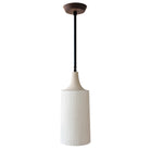 Tumwater Large Pendant shown in Matte Black with Walnut canopy