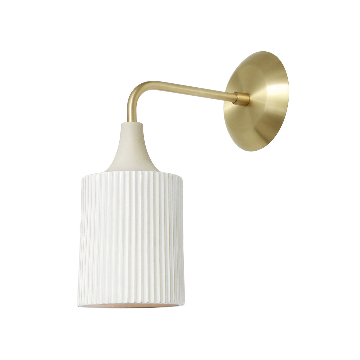 Cedar and Moss. Tumwater Wall Sconce. Shown in Brass with Metal Canopy