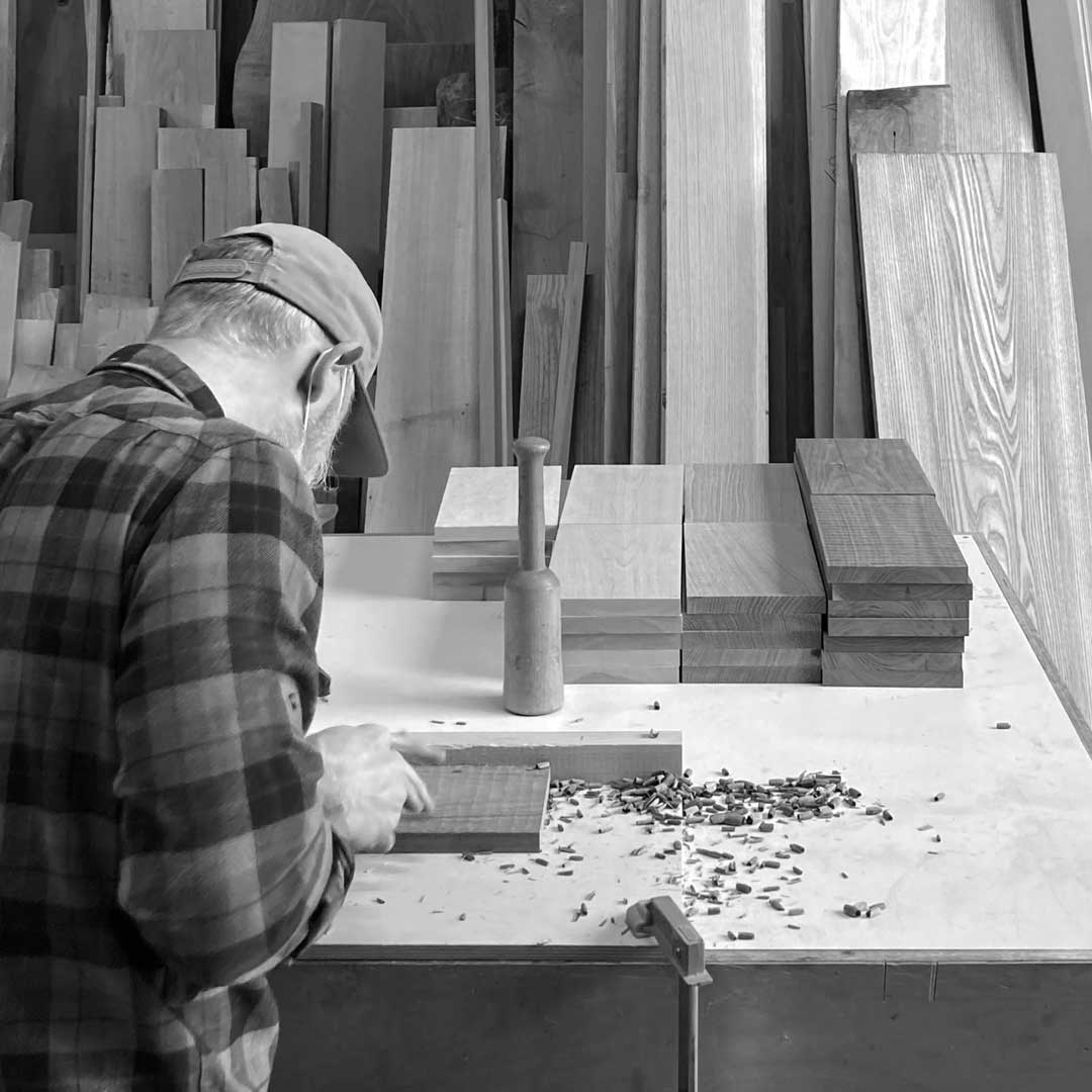Every Ode Sconce is hand-carved one at a time in Portland, Oregon